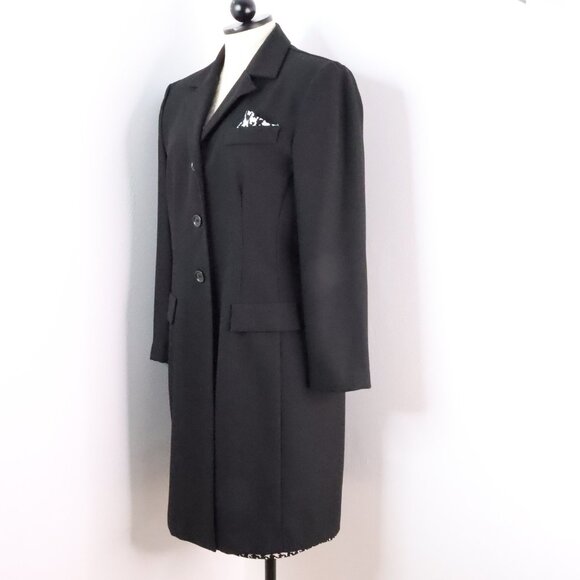 Virgo Womens 14 Petite 2pc Houndstooth Blazer Suit Jacket & Reversible Dress Set - Picture 3 of 14